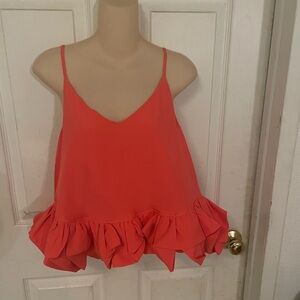 Entro Coral Ruffle Hem Camisole